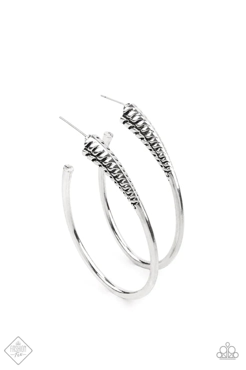 Fully Loaded - Silver Hoop Earring