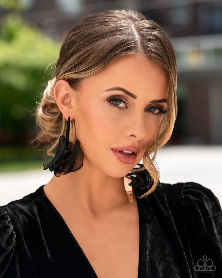 Passionate Promenade - Black Hoop Earring