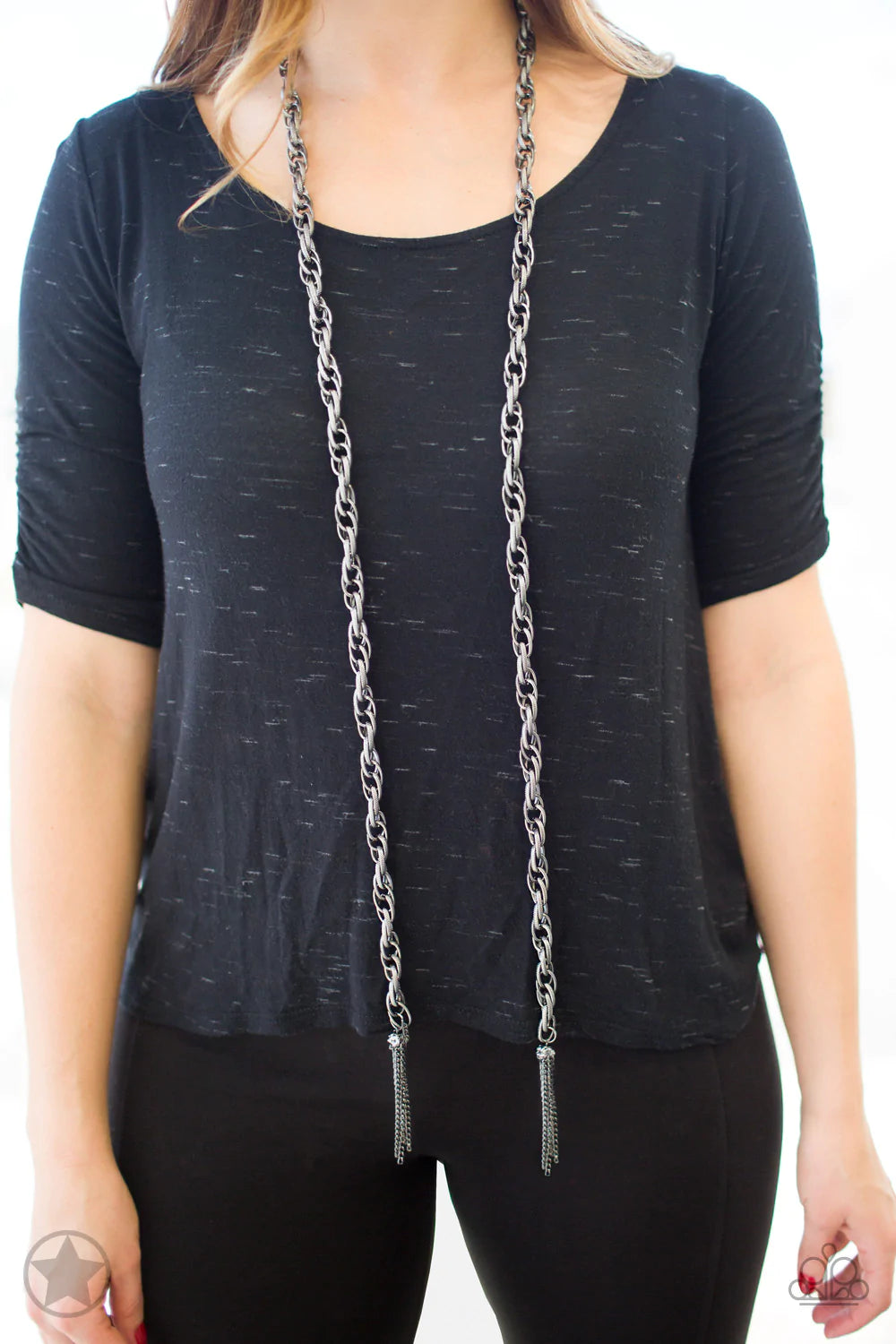 SCARFed for Attention (Gunmetal) - Black Necklace