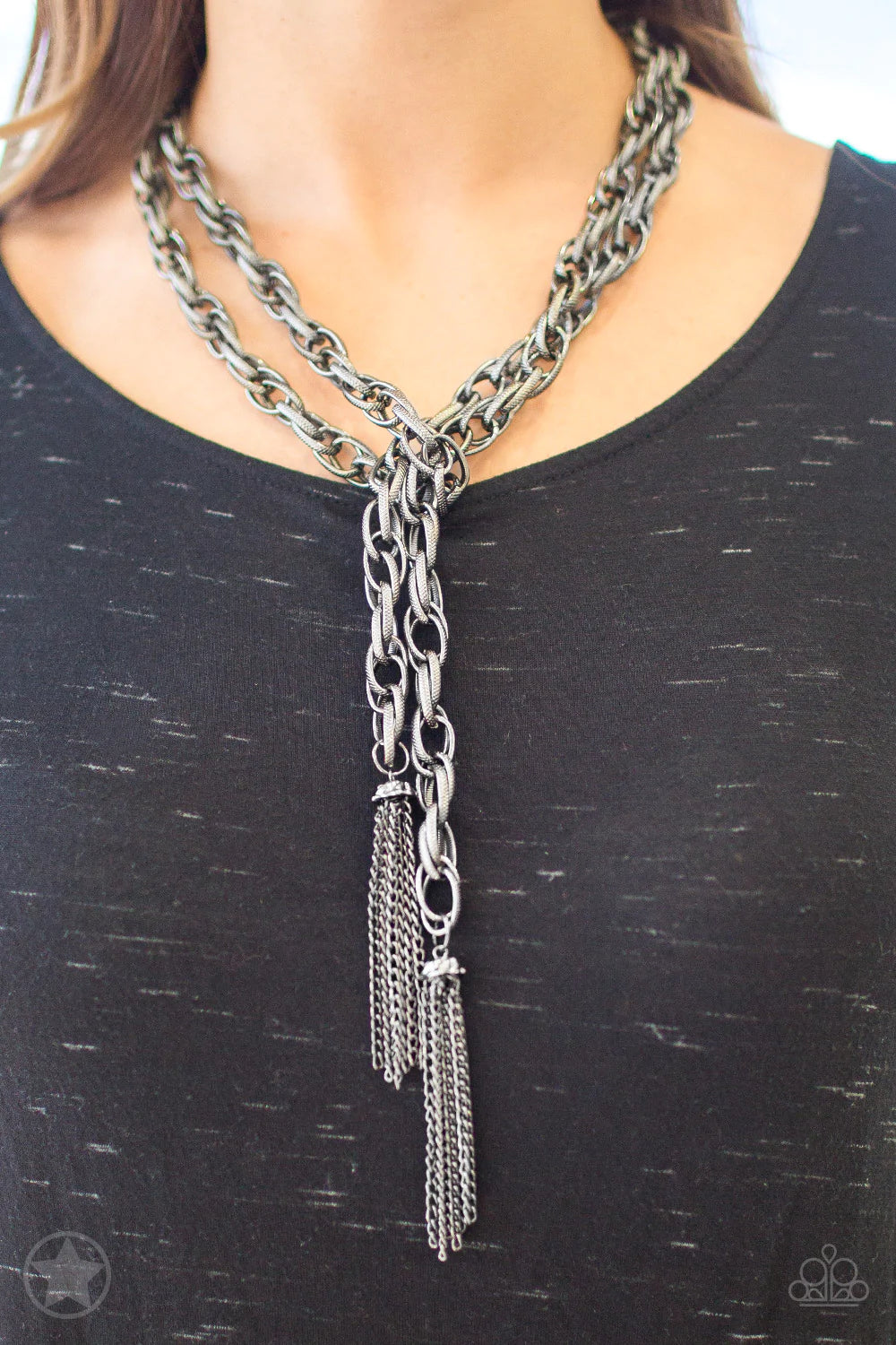 SCARFed for Attention (Gunmetal) - Black Necklace