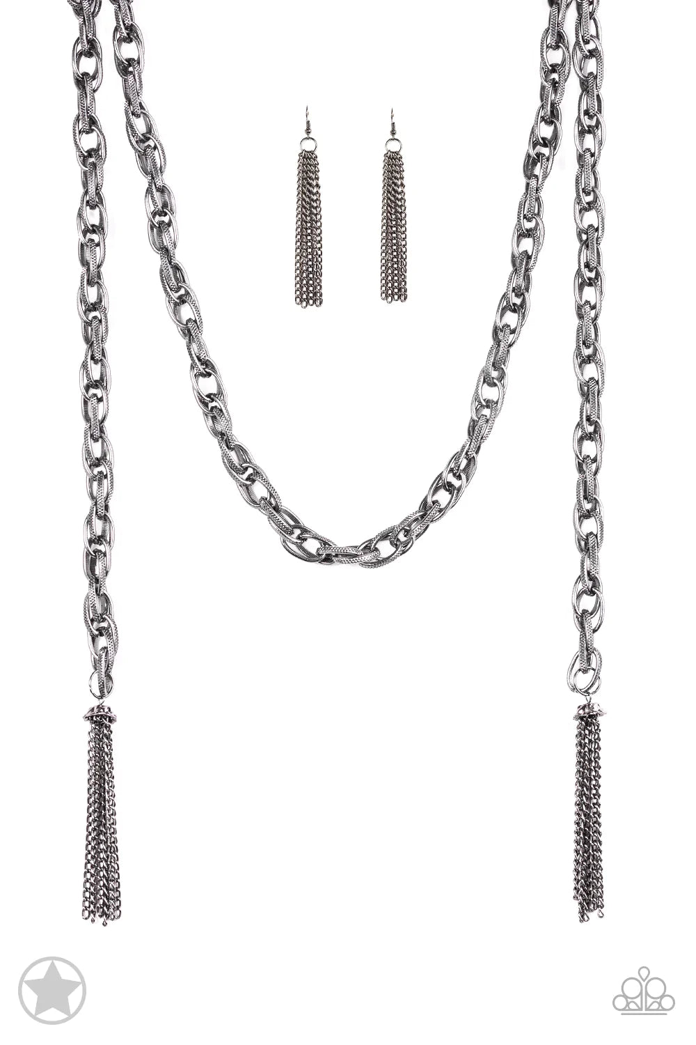 SCARFed for Attention (Gunmetal) - Black Necklace