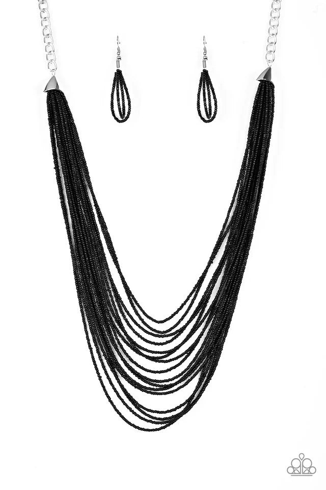 Peacefully Pacific - Black Necklace
