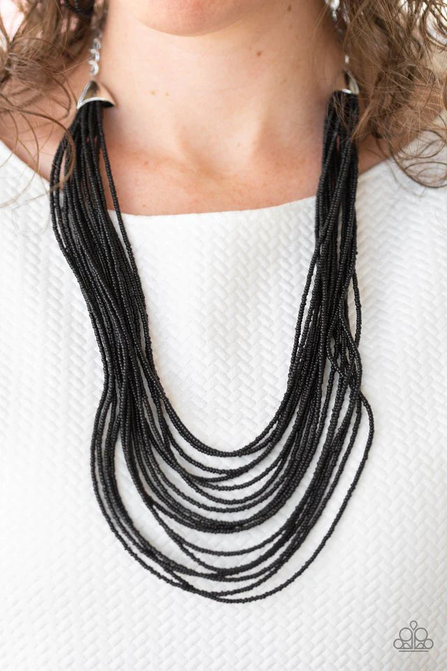 Peacefully Pacific - Black Necklace
