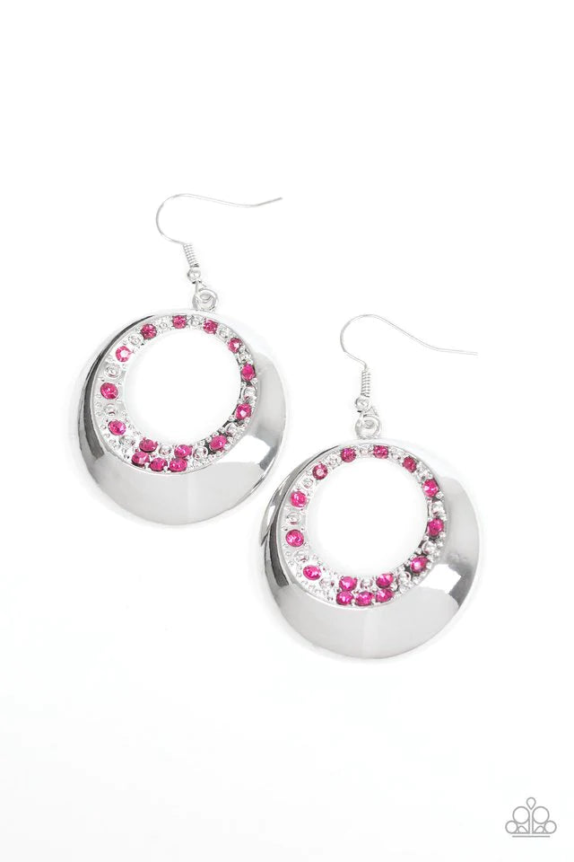 Ringed Refinement - Pink Earring