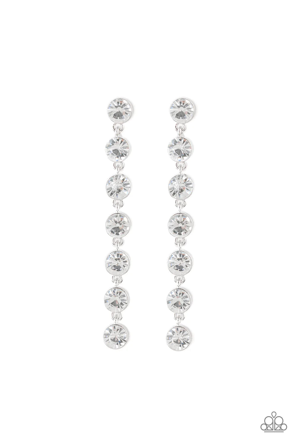 Dazzling Debonair - White Post Earring