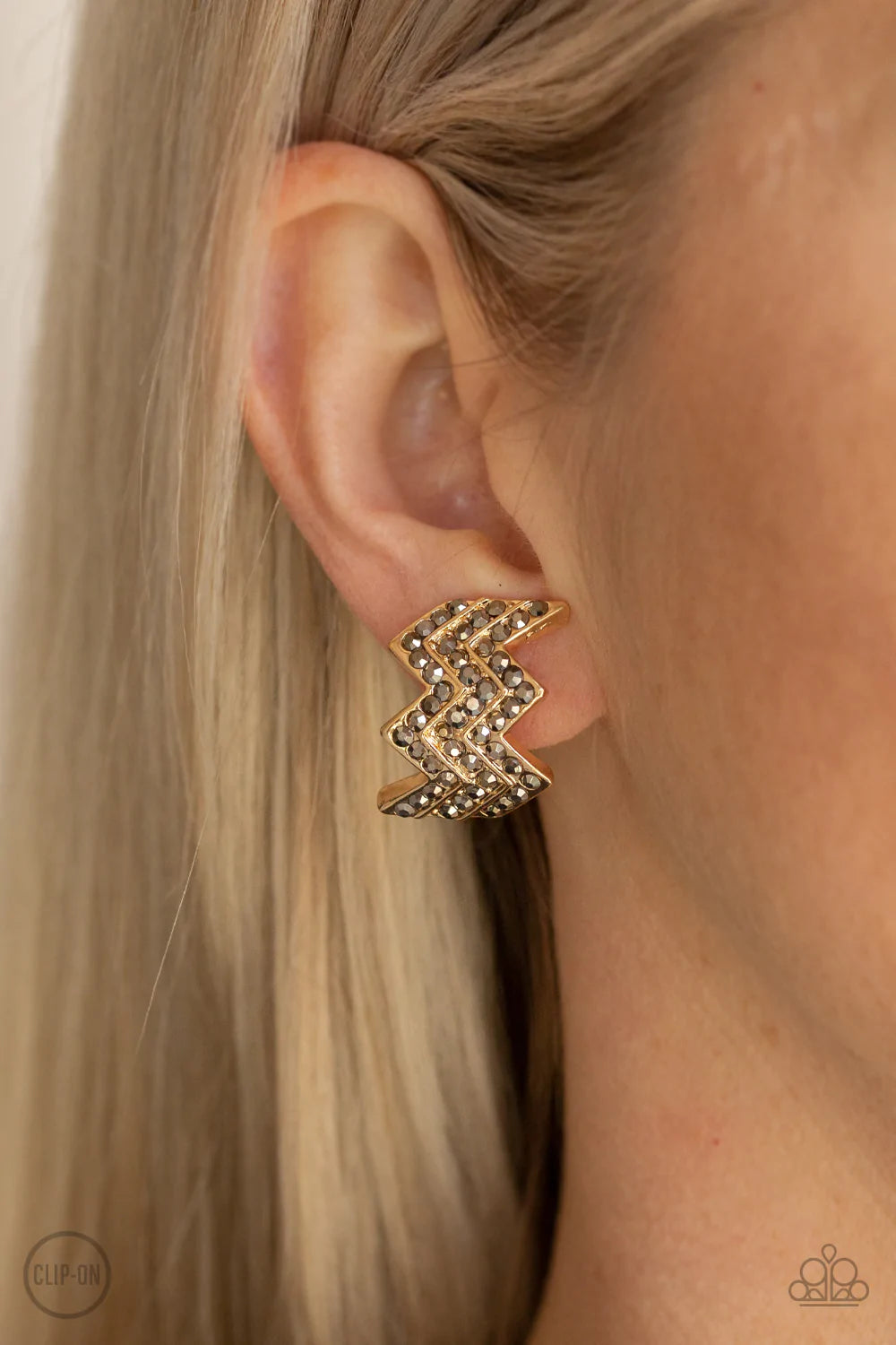 Fast as Lighting - Gold Clip-On Earring