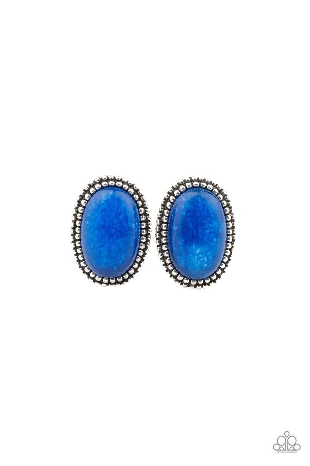 Shiny Sediment - Blue Post Earring