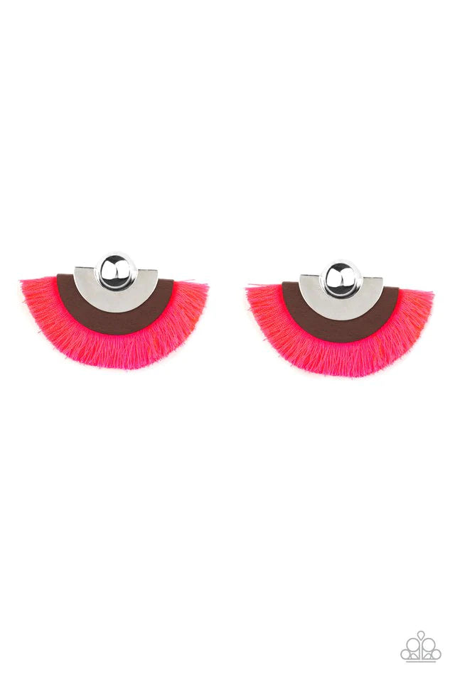 Fan The FLAMBOYANCE - Pink Post Earring