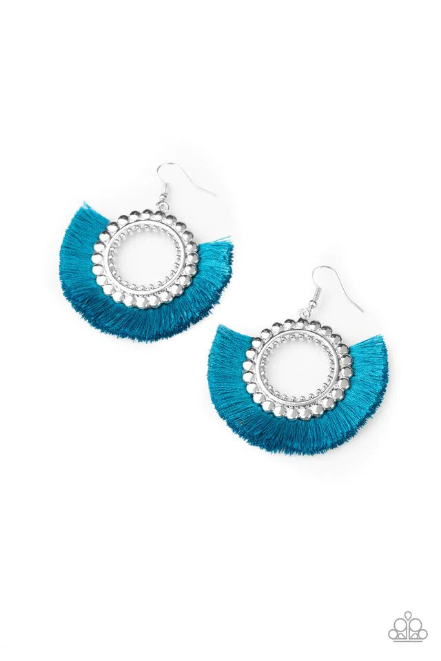 Fringe Fanatic - Blue Earring