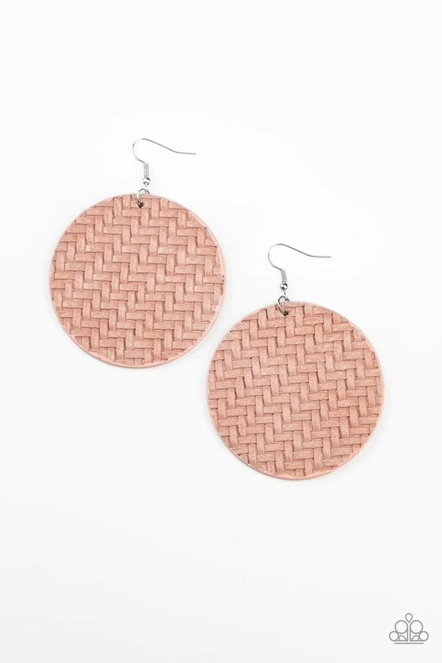 Plaited Plains - Pink Earring