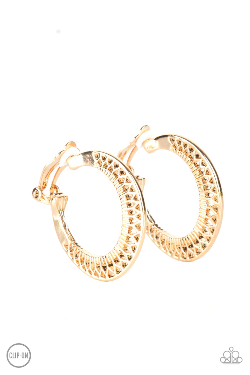 Moon Child Charisma - Gold Clip-On Earring