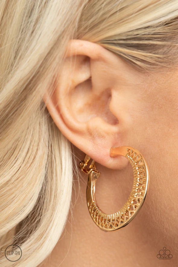 Moon Child Charisma - Gold Clip-On Earring