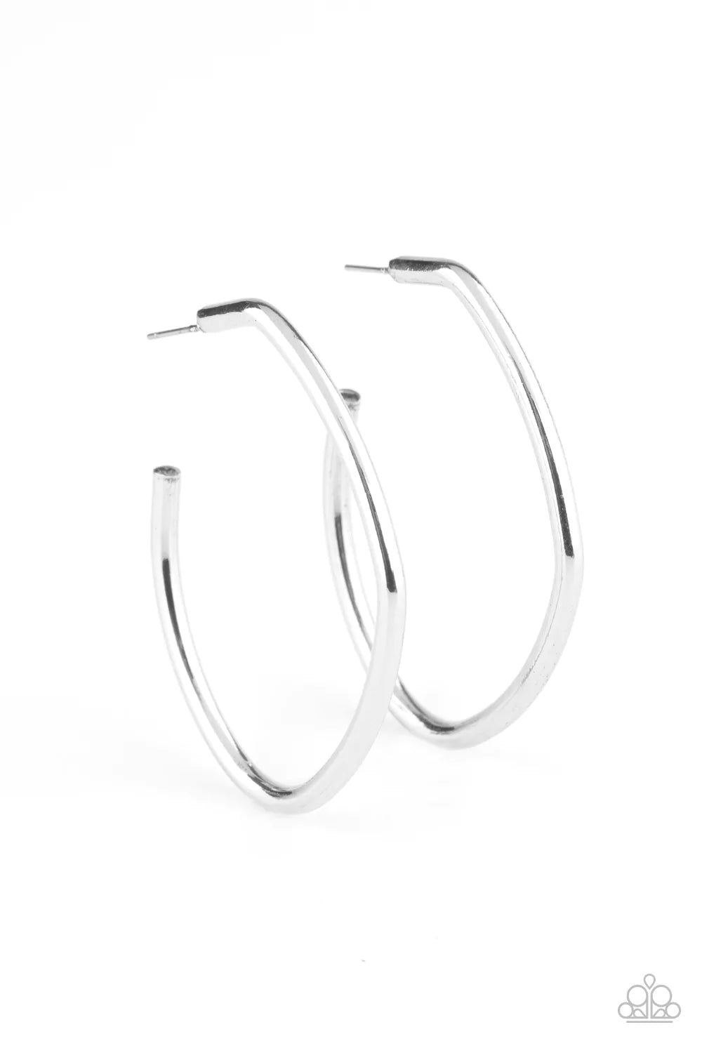 Rough It Up - Silver Hoop Earring