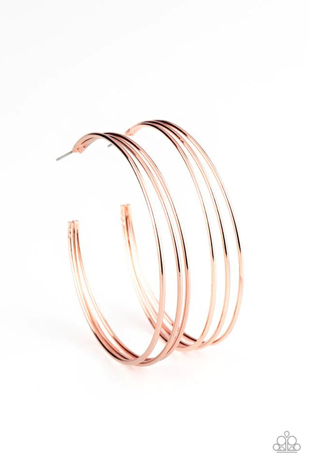 Rimmed Radiance - Copper Hoop Earring