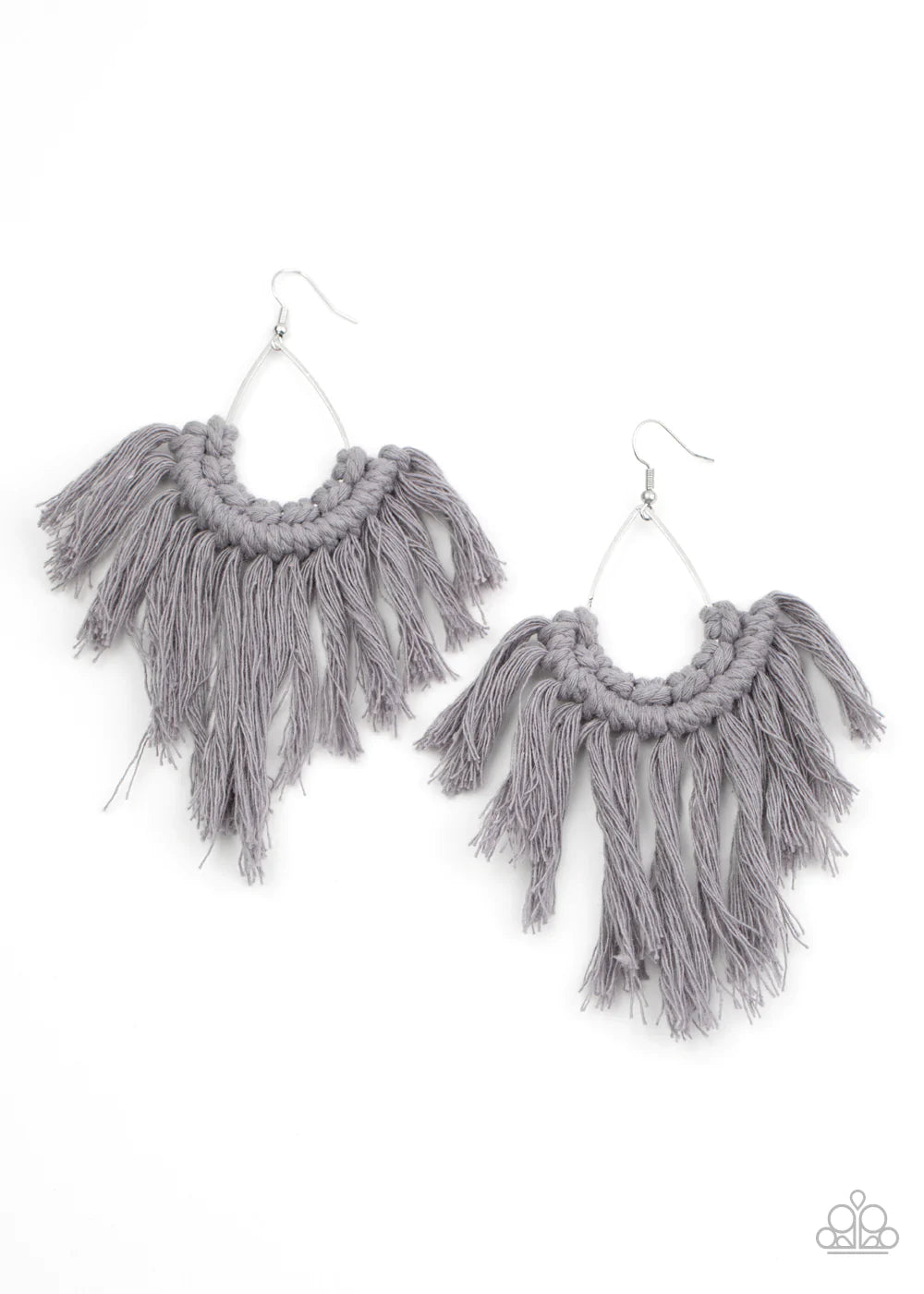 Wanna Piece of MACRAME? - Silver Earring