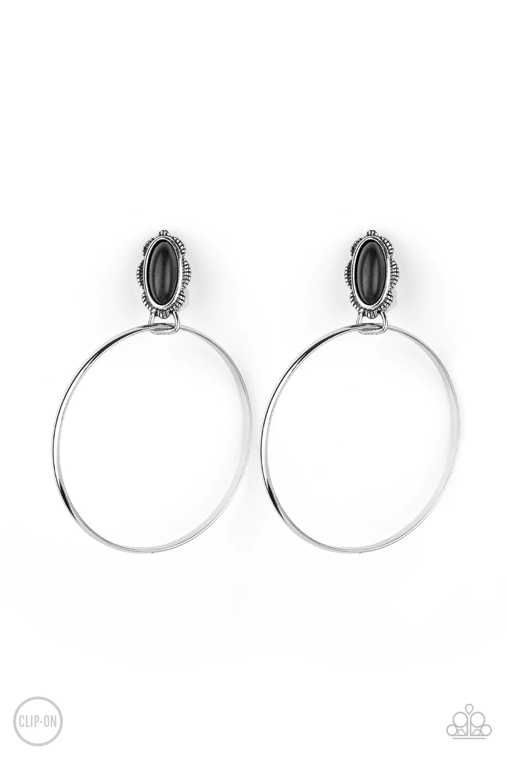 At Long LASSO - Black Clip-On Earring