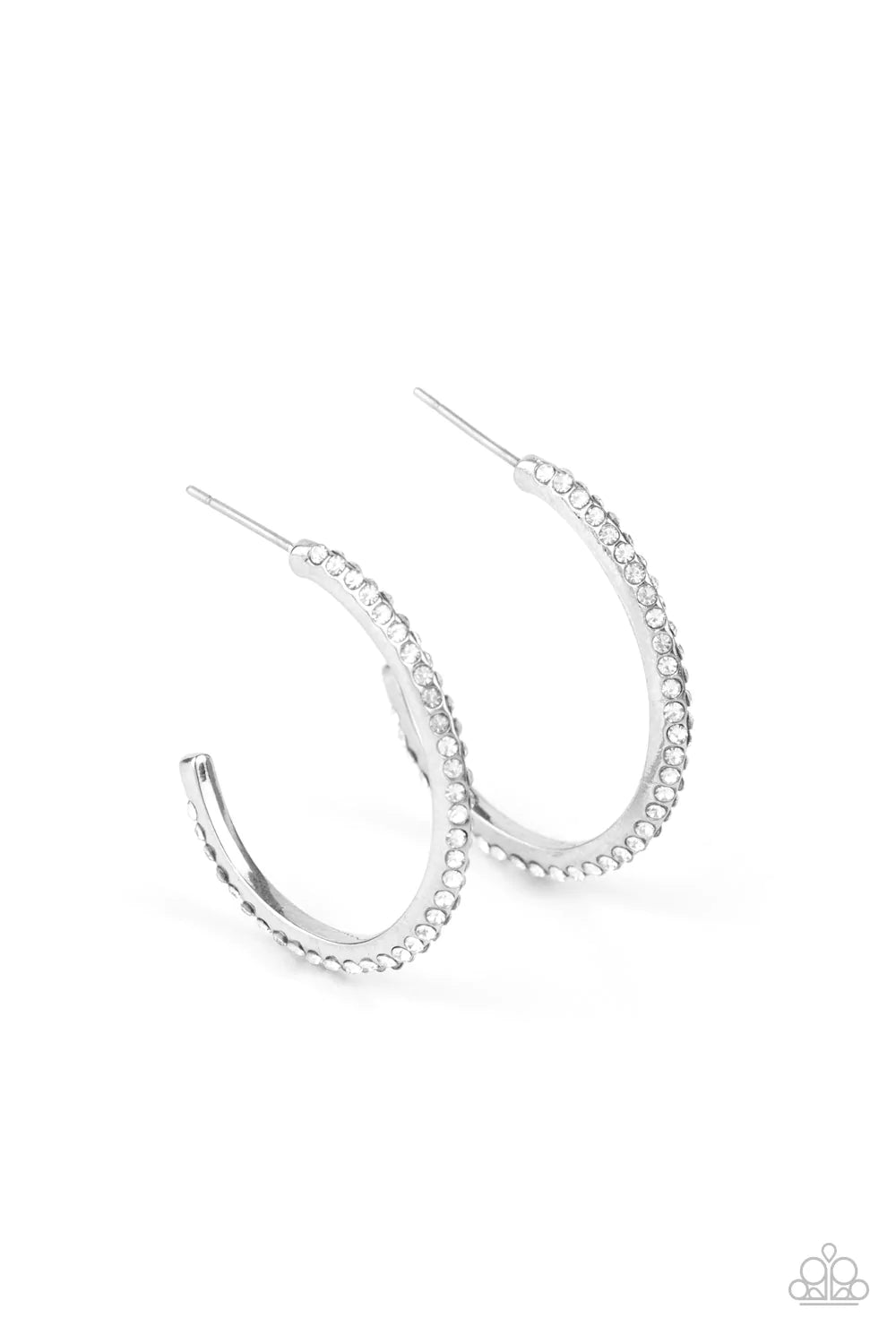Don't Think Twice - White Hoop Earring