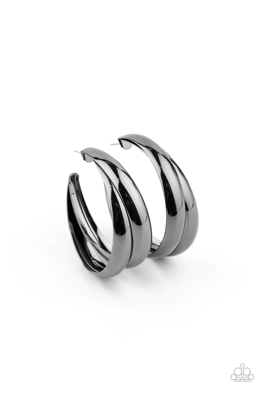 Colossal Curves - Black Hoop Earring