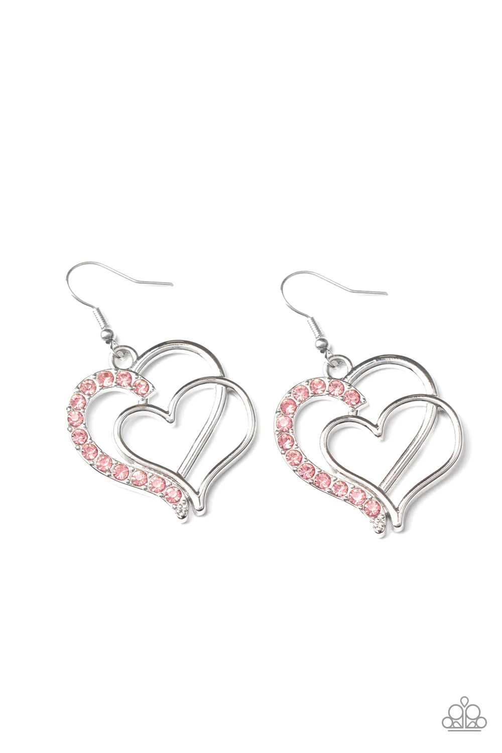 Double The Heartache - Pink Earring