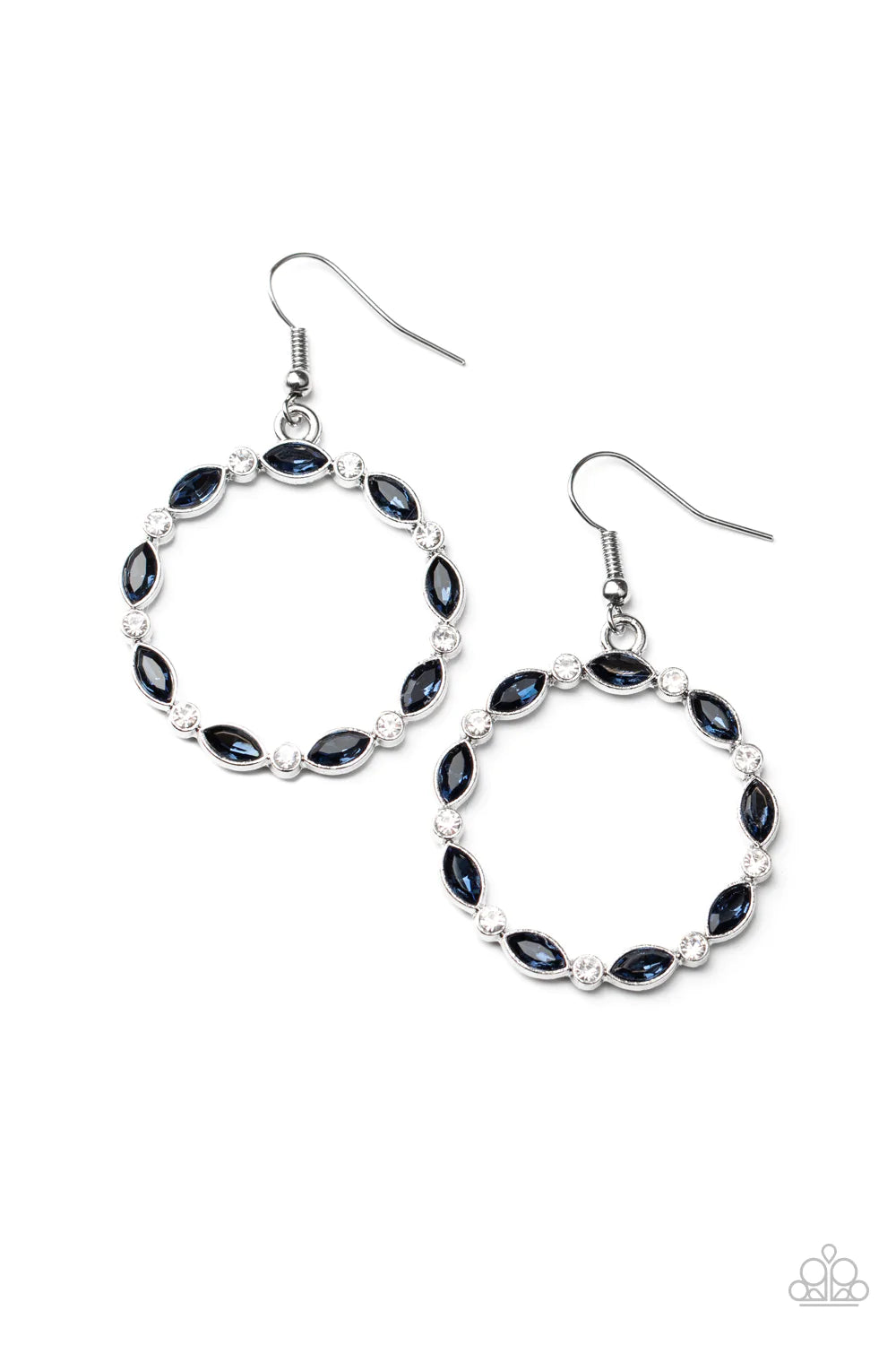 Crystal Circlets - Blue Earring