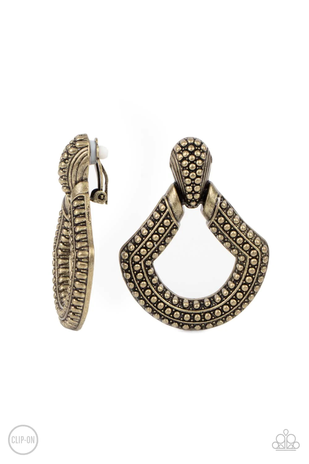 Better Buckle Up - Brass Clip-On Earring