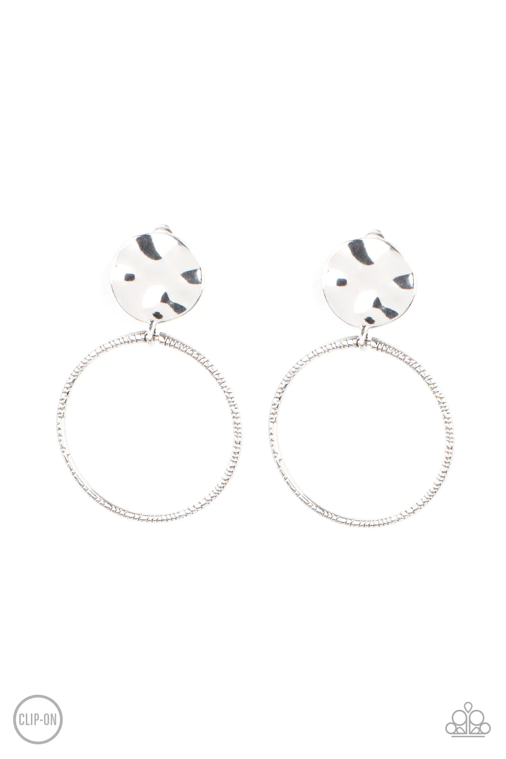 Undeniably Urban - Silver Clip-On Earring
