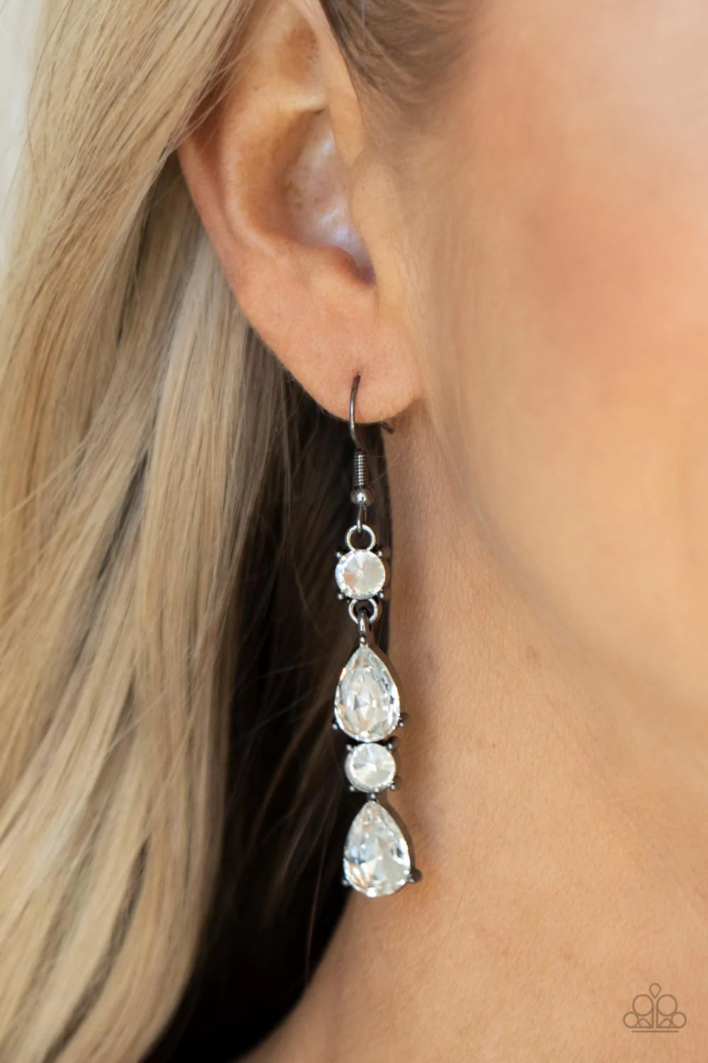 Raise Your Glass to Glamorous - Black Earring