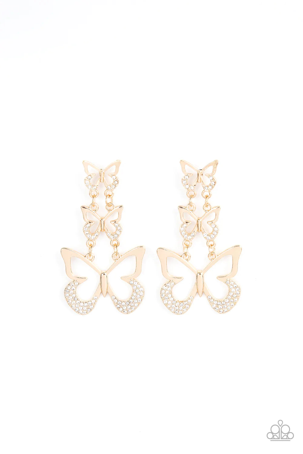 Flamboyant Flutter - Gold Post Earring