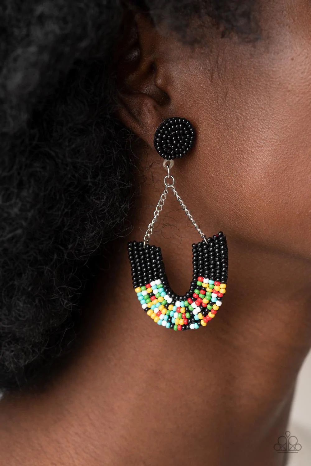 Make It RAINBOW - Black Post Earring