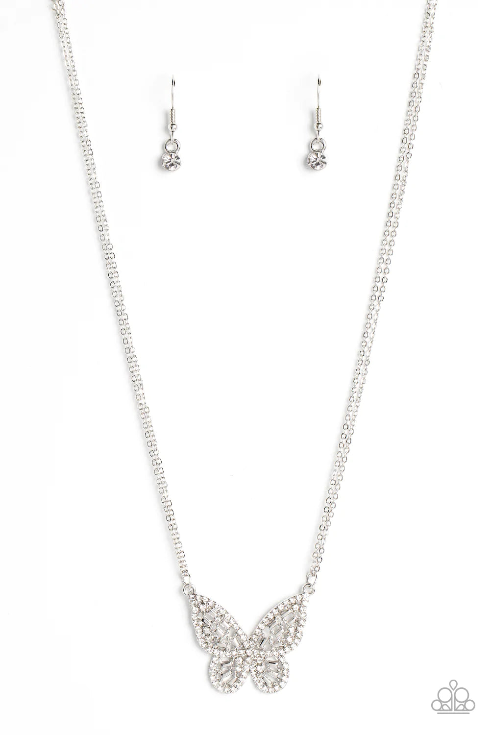 Baroque Butterfly - White Necklace