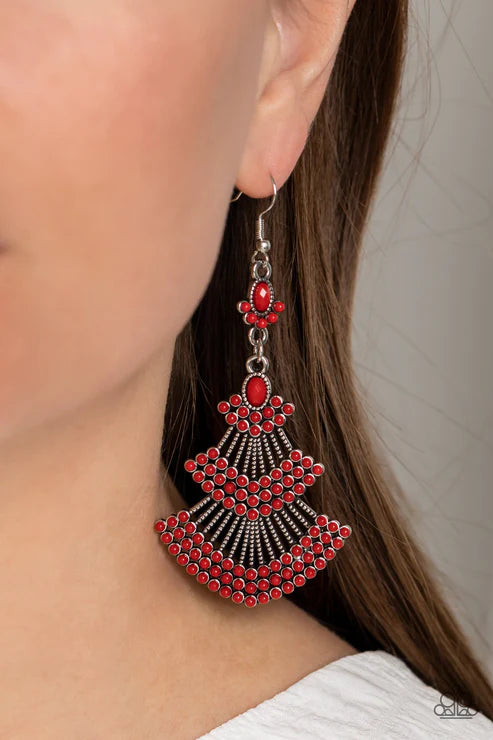 Eastern Expression - Red Earring