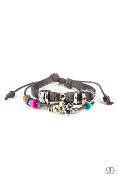 Fly High, Dragonfly - Brown Urban Bracelet