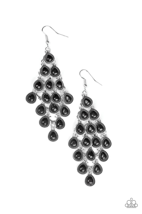 Rural Rainstorms - Black Earring