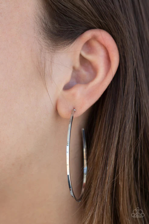 Cool Curves - Silver Hoop Earring