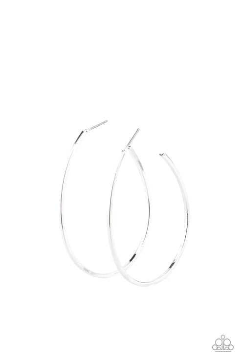 Cool Curves - Silver Hoop Earring