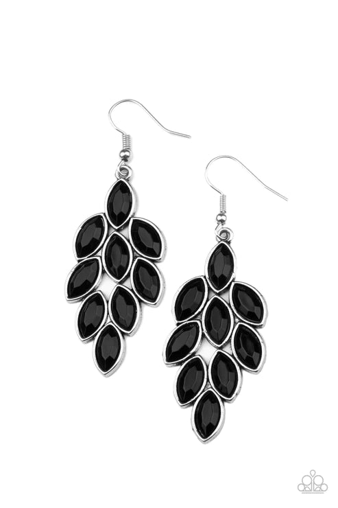 Flamboyant Foliage - Black Earring