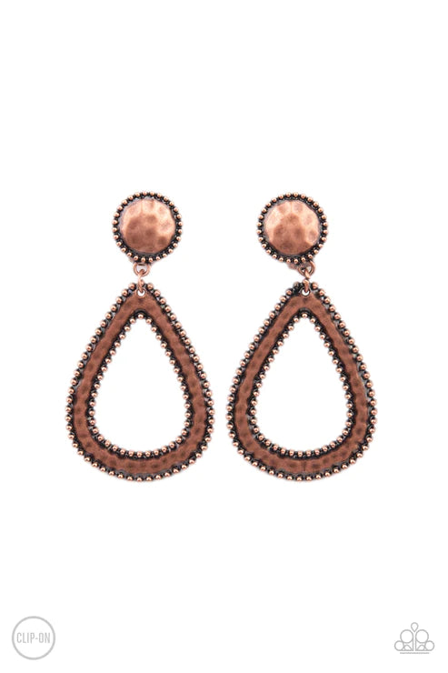 Beyond The Borders - Copper Clip-On Earring