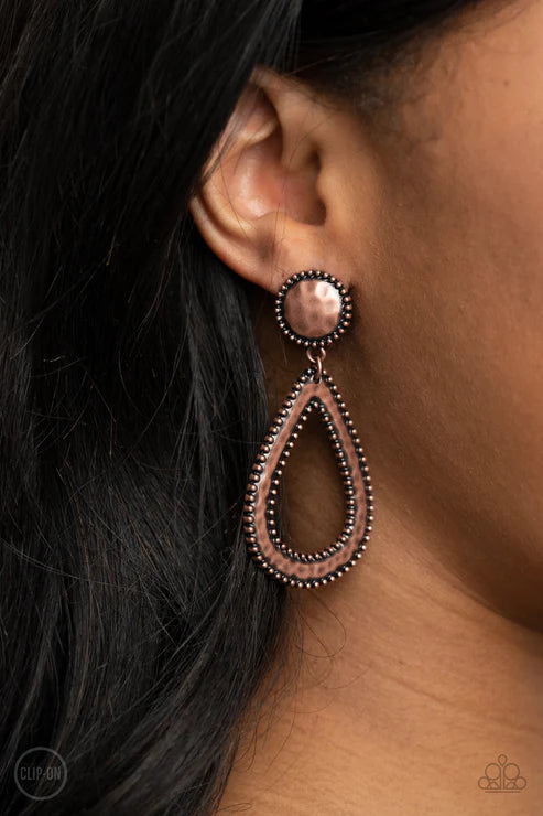 Beyond The Borders - Copper Clip-On Earring