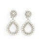 Discerning Droplets - White Clip-On Earring