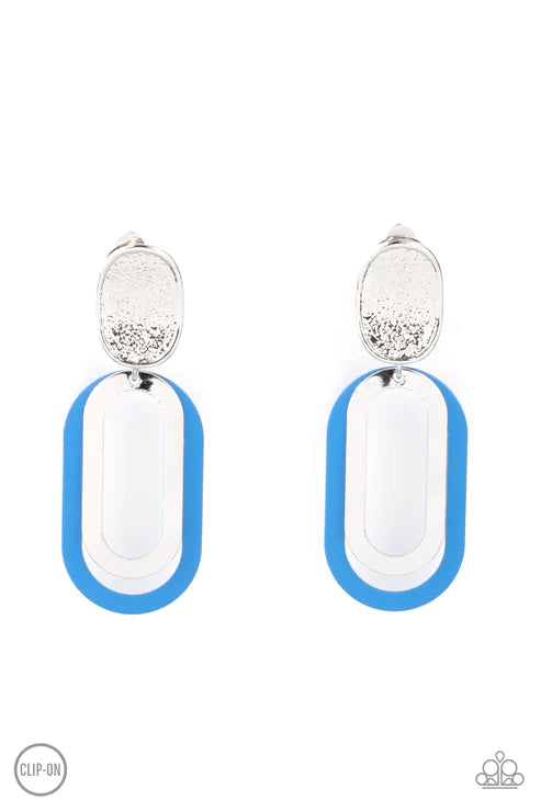 Melrose Mystery - Blue Clip-On Earring