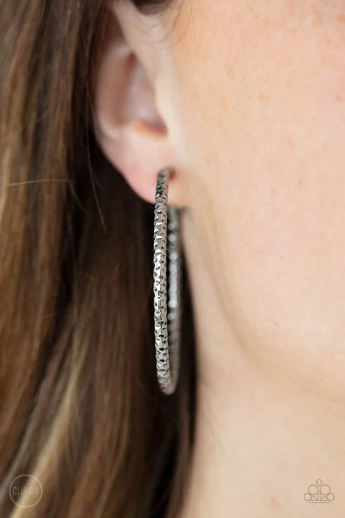 Subtly Sassy - Silver Clip-On Earring