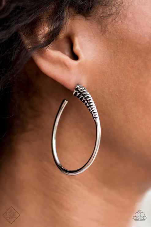 Fully Loaded - Silver Hoop Earring