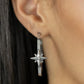 Lone Star Shimmer - White Hoop Earring