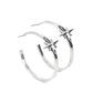 Lone Star Shimmer - White Hoop Earring