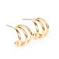 Triple Down - Gold Hoop Earring