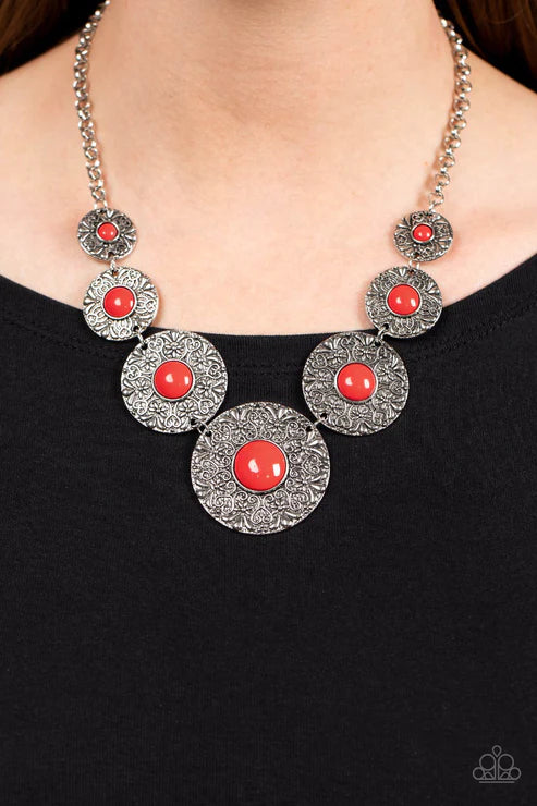 Garden Glade - Red Necklace