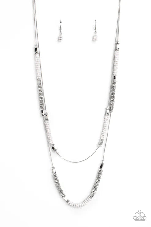 Caviar Chic - White Necklace