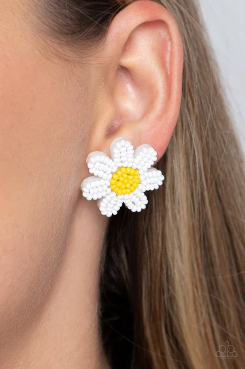 Sensational Seeds - White Post Earring