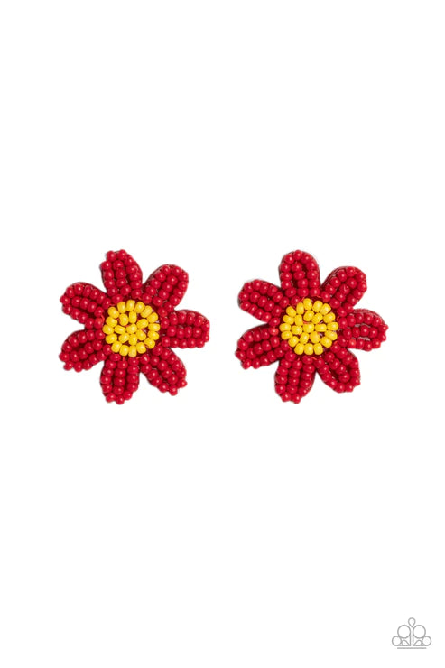 Sensational Seeds - Red Post Earring