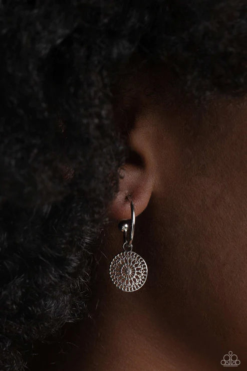 Mandala Maiden - Silver Hoop Earring